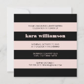 赤面ピンク&ブラックモダンレトロSweet sixteen 招待状 (正面)