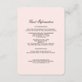 赤面ピンク |ブラック結婚の詳細カード エンクロージャーカード (正面)