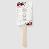 赤面ピンク&ブルゴーニュバラ結婚のファンのセット ハンドファン (裏面)