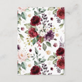 赤面ピンク&ブルゴーニュ結婚の詳細エンクロージャ エンクロージャーカード (裏面)