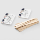 赤面ピンク&ブルーボタニカルフローラ結婚ズ ハンドファン (組立なし)