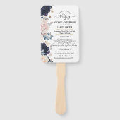 赤面ピンク&ブルーボタニカルフローラ結婚ズ ハンドファン (正面)