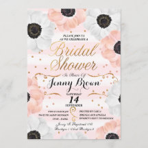 赤面ピンク&ホワイトアネモネフローラブライダルシャワー