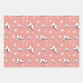 赤面ピンク&ホワイトウィンタースポーツ ラッピングペーパーシート (正面3)