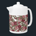 赤面ピンク&ホワイトウォーターカラー花柄<br><div class="desc">ティーポットだ | Gift for Her！または他のキッチンアクセサリーと一緒にあなたのキッチンを目立たせるこのデザインで印刷。</div>