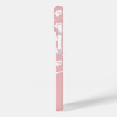 赤面ピンク&ホワイトドッグポーズ&モノグラム Case-Mate iPhoneケース (裏面 / 左)