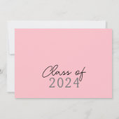 赤面ピンク&ホワイトフィルムストリップ6写真卒業 招待状 (裏面)