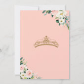 赤面ピンク&ホワイトフローラキンセアニラお祝い 招待状 (裏面)