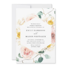 赤面ピンク&ホワイトフローラユーカリ結婚ス