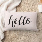 赤面ピンク&ホワイト紙吹雪ドットハローピロー ランバークッション (ブランケット)