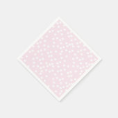 赤面ピンク&ホワイト紙吹雪/水玉模様 スタンダードカクテルナプキン (角)
