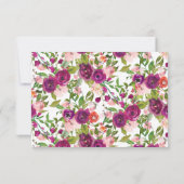 赤面ピンク&マルサラフローラウィズカードワード 招待状 (裏面)