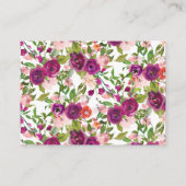 赤面ピンク&マルサラフローラディスプレイシャワー エンクロージャーカード (裏面)