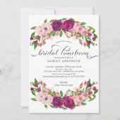 赤面ピンク&マルサラフローラブライダルルンチョン 招待状 (正面)