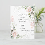 赤面ピンク&ユーカリフローラブライダルシャワー 招待状 (スタンド正面)