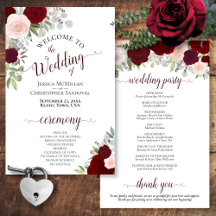 赤面ピンク&レッドフローラ予算結婚式 プログラム