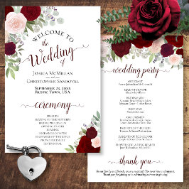 赤面ピンク&レッドフローラ予算結婚式 プログラム