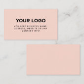 赤面ピンク |会社シンプルロゴ 名刺 (正面/裏面)