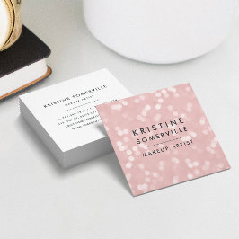 赤面ピンク《写真》ぼけ味スクエア スクエア名刺