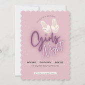赤面ピンク、映画の夜の誕生日 招待状 (正面)