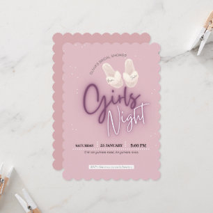 赤面ピンク、映画の夜ブライダルシャワー 招待状