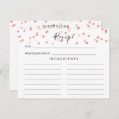 赤面ピンク、水彩ブライダルシャワーレシピカード ポストカード (正面/裏面)