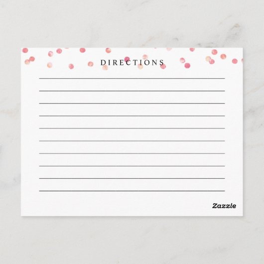 赤面ピンク、水彩ブライダルシャワーレシピカード ポストカード (裏面)