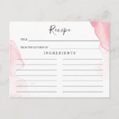 赤面ピンク、水色結婚のレシピカード ポストカード (正面)