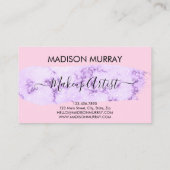 赤面ピンク&薄紫パープルユニコーンモノグラム名 名刺 (裏面)