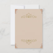 赤面ピンク&金ゴールドエレガントシックなテーブル番号カード 招待状 (裏面)