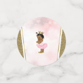 赤面ピンク&金ゴールドグリッターブラックガールアフリカパーティー コンフェッティ (スモール正面)