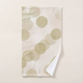 赤面ピンク&金ゴールドグリッター水玉模様シックモダン バスタオルセット (ハンドタオル)