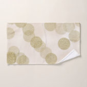 赤面ピンク&金ゴールドグリッター水玉模様シックモダン バスタオルセット (ハンドタオル)