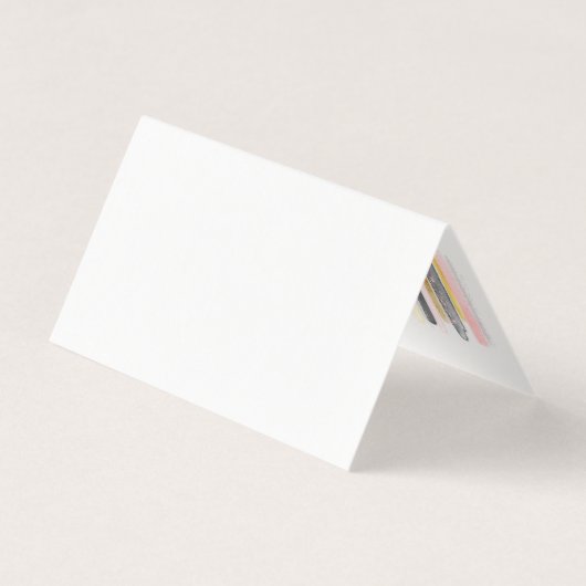 赤面ピンク&金ゴールドストロ絵を描ークシックサンキューカード (裏面)