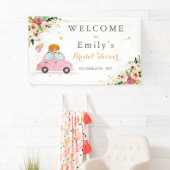 赤面ピンク&金ゴールドパンプキンドライブバイブライダルシャワー 横断幕 (インサイチュ)