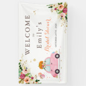 赤面ピンク&金ゴールドパンプキンドライブバイブライダルシャワー 横断幕 (縦)