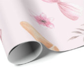 赤面ピンク&金ゴールドベーキング&料理用具ベーカリー ラッピングペーパー (ロールコーナー)