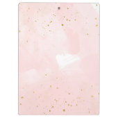 赤面ピンク&金ゴールドメイクアップ目まぶしパーソナライズされた クリップボード (裏面)