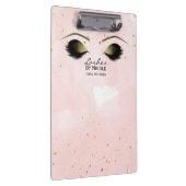 赤面ピンク&金ゴールドメイクアップ目まぶしパーソナライズされた クリップボード (右)