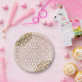 赤面ピンク&金ゴールドモロッコアラビアンナイト結婚ズ ペーパープレート (パーティー)