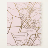 赤面ピンク(金ゴールドルックマップと名前) プランナー手帳 (裏面)