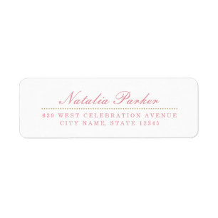 赤面ピンク&金ゴールド差出人住所ラベル ラベル