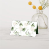 赤面ピンク、金ゴールド熱帯緑結婚病 プレイスカード (裏面)