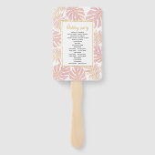 赤面ピンク、金ゴールド熱帯離れの結婚式 ハンドファン (裏面)