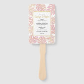 赤面ピンク、金ゴールド熱帯離れの結婚式 ハンドファン (正面)