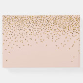 赤面ピンク&金ゴールド紙吹雪結婚ズ ゲストブック (裏面)