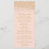 赤面ピンク&金ゴールド紙吹雪結婚式 プログラム (裏面)