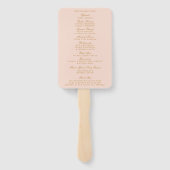 赤面ピンク&金ゴールド紙吹雪結婚式 プログラム ハンドファン (裏面)