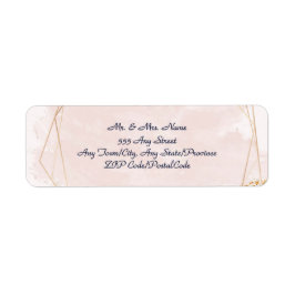 赤面ピンク、金ゴールド、ネイビー結婚ズ差出人住所 ラベル