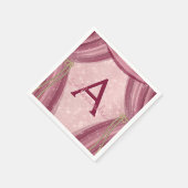 赤面ピンク、金ゴールド、ブルゴーニュ女子誕生日 スタンダードカクテルナプキン (角)